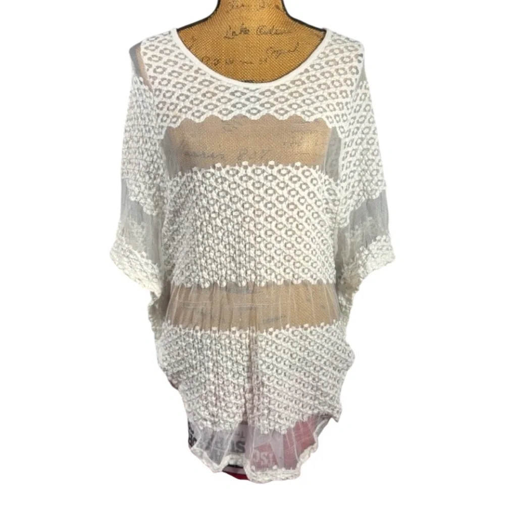 Rafaella swimsuit cover with white lace detail Women's size medium | af